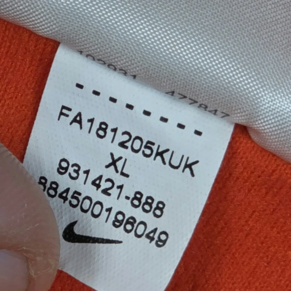 Official‎ Nike Clemson Tigers Men's XL Dri-FIT 1/4 Zip Pullover Orange Football